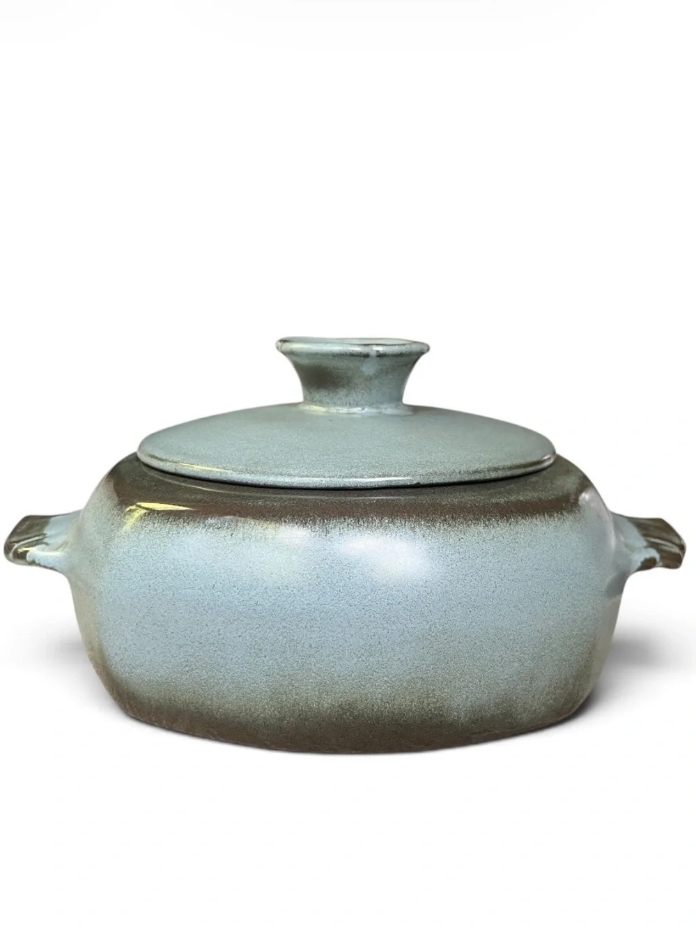 RARE Vintage Frankoma Ceramic Covered Casserole in Woodland Moss
